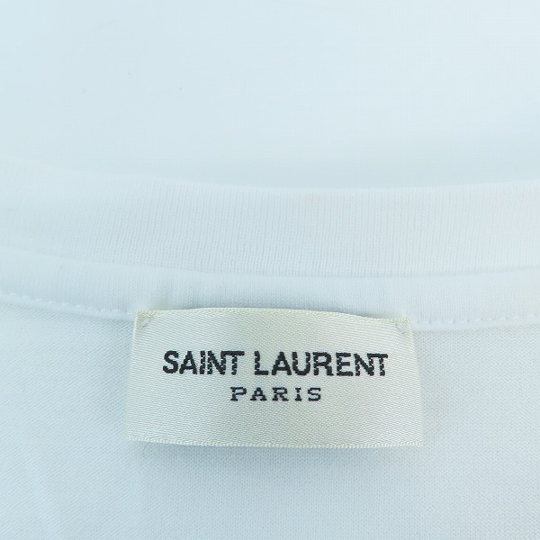 実際に弊社で買取させて頂いた【JPタグ】Saint laurent paris/サンローランパリ ミニロゴ 半袖 Tシャツ/カットソー ホワイト/白 464572 YB2DQ/Lの画像 3枚目