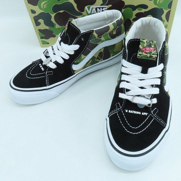 実際に弊社で買取させて頂いたA BATHING APE × Vans/アベイシングエイプ ×バンズ LX Sk8 Mid Reissue83/ VN000MZGCX3/24.5
