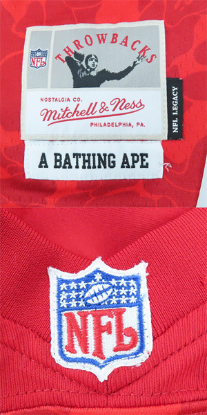 実際に弊社で買取させて頂いたA BATHING APE×mitchell&ness/アベイシングエイプ×ミッチェル＆ネス NFL San Francisco 49ers Tシャツ/XLの画像 6枚目