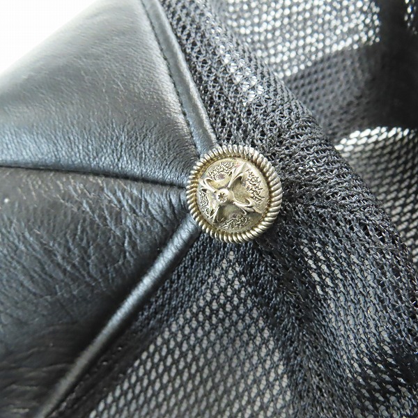 実際に弊社で買取させて頂いたISAMU KATAYAMA BACKLASH/バックラッシュ The Line シープレザー クロコダイル メッシュキャップ T-095 の画像 7枚目