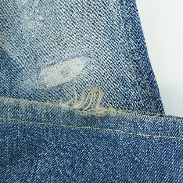実際に弊社で買取させて頂いたBLUE BLUE/ブルーブルー ダメージ/リペア加工 ジップフライ デニムパンツ/31の画像 8枚目