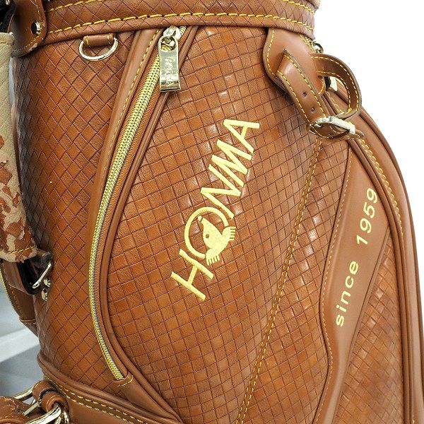 実際に弊社で買取させて頂いたHONMA/ホンマ ゴルフ CB-1714 9型 5分割キャディバッグ ブラウン 合成皮革の画像 5枚目