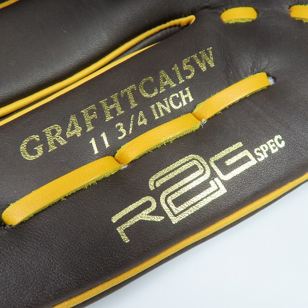 実際に弊社で買取させて頂いた【未使用】Rawlings/ローリングス HYPER TECH COLOR SYNC 軟式 投手用 野球グローブ GR4FHTCA15Wの画像 5枚目