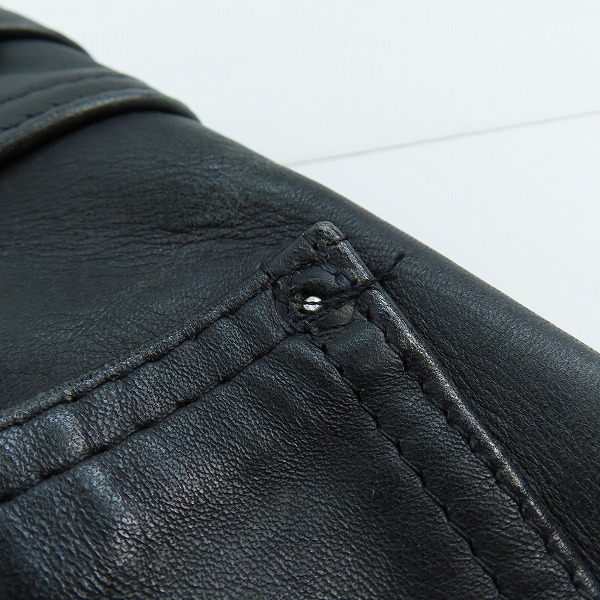 実際に弊社で買取させて頂いたSchott/ショット レザー パンツ 牛革 ブラック/29の画像 9枚目