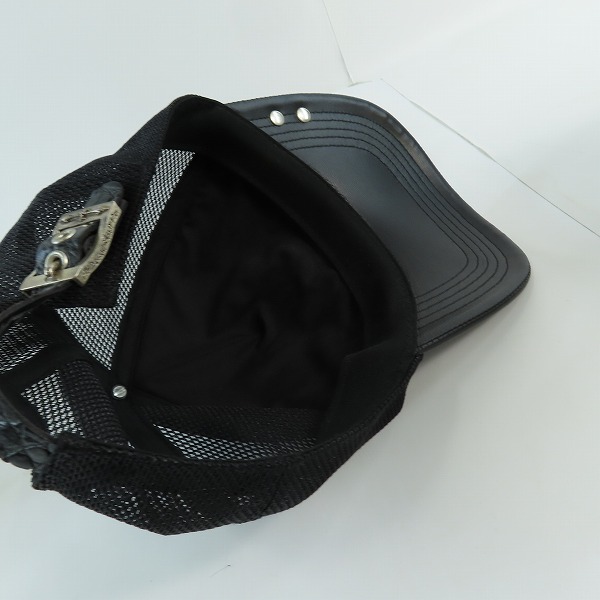 実際に弊社で買取させて頂いたISAMU KATAYAMA BACKLASH/バックラッシュ The Line シープレザー クロコダイル メッシュキャップ T-095 の画像 4枚目