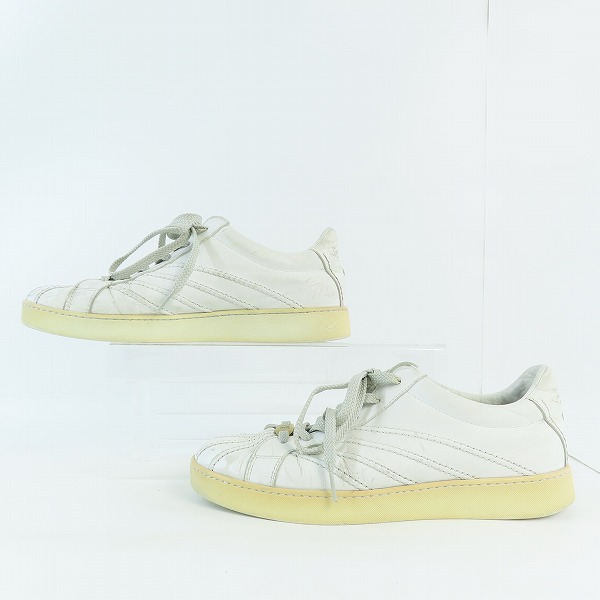 実際に弊社で買取させて頂いたLOUIS VUITTON/ルイヴィトン オフホワイト レザースニーカー BA0046/8 の画像 3枚目