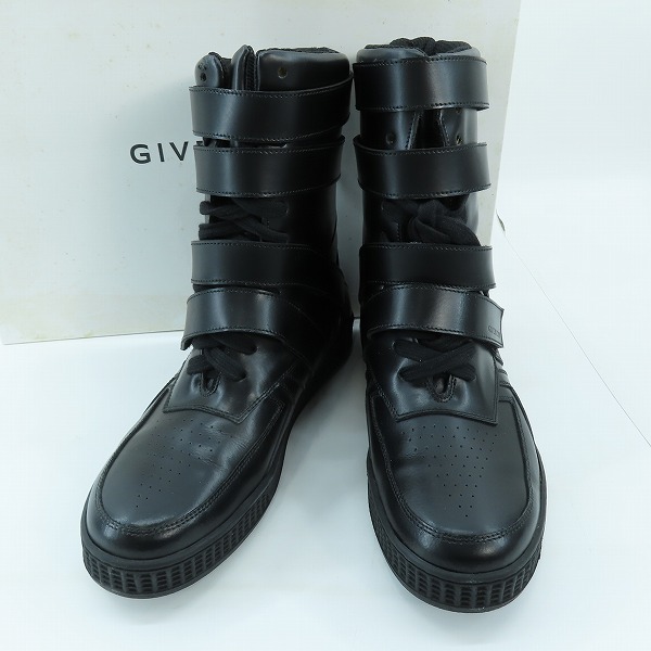 実際に弊社で買取させて頂いたGIVENCHY/ジバンシィ スニーカー ブラック GIVENCHYRICCARDOTISCI ハイカットベルトスニーカーブーツ/39