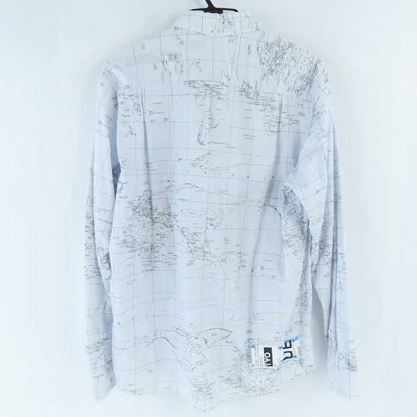 実際に弊社で買取させて頂いたuniform experiment/ユニフォームエクスペリメント WORLD MAP shirt 世界地図 ボタンダウンシャツ UE-200002/3の画像 1枚目