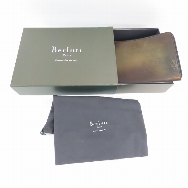 実際に弊社で買取させて頂いたBERLUTI/ベルルッティ カリグラフィ レザー クラッチバッグ/セカンドバッグの画像 8枚目