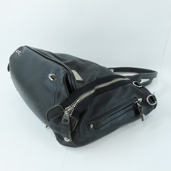 実際に弊社で買取させて頂いたRoen/ロエン レザー トートバッグ/ハンドバッグ ブラックの画像 2枚目