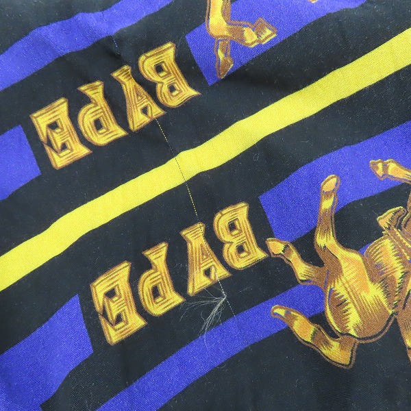 実際に弊社で買取させて頂いたA BATHING APE/アベイシングエイプ 総柄 レーヨンシャツ 001SHH301008X/Lの画像 7枚目