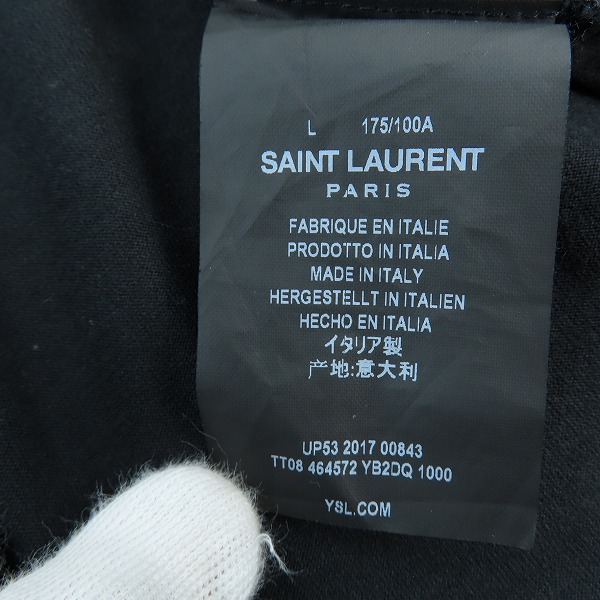 実際に弊社で買取させて頂いた【JPタグ】Saint laurent paris/サンローランパリ ミニロゴ 半袖 Tシャツ/カットソー ブラック/黒 464572 YB2DQ/Lの画像 4枚目