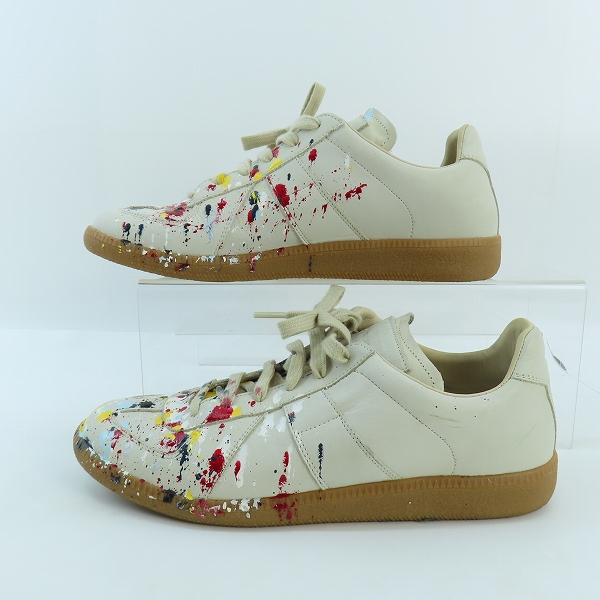 実際に弊社で買取させて頂いたMAISON MARTIN MARGIELA 22/メゾンマルタンマルジェラ 22 レプリカ ライン ペンキ スニーカー/42の画像 3枚目