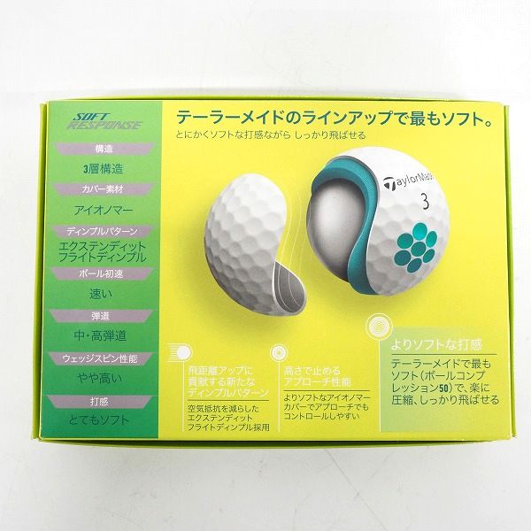 実際に弊社で買取させて頂いた【未使用】TaylorMade/テーラーメイド SOFT RESPONSE/ソフトレスポンス 2022モデル ゴルフボール ホワイト 1ダースの画像 3枚目