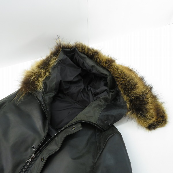 実際に弊社で買取させて頂いたISAMU KATAYAMA BACKLASH/イサムカタヤマバックラッシュ 山羊革/ゴートレザー ダウンジャケット 1216-02/2の画像 4枚目