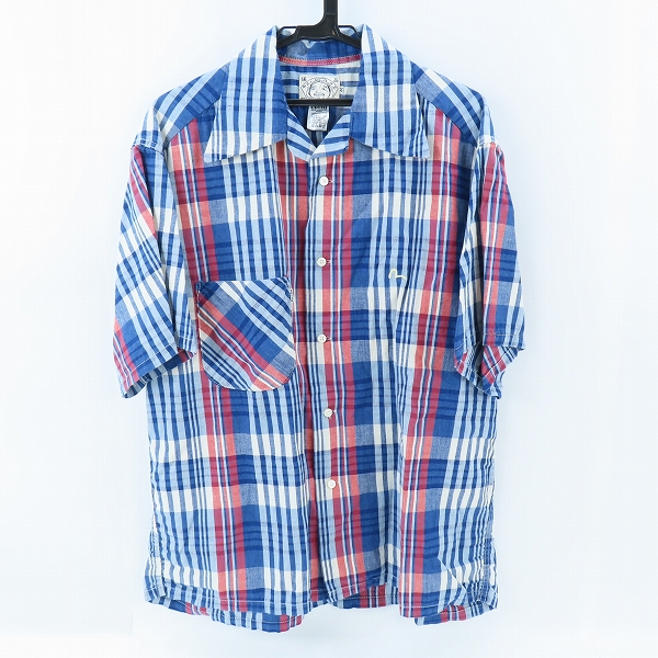 実際に弊社で買取させて頂いたEVISU/エヴィス チェック柄 半袖シャツ /44
