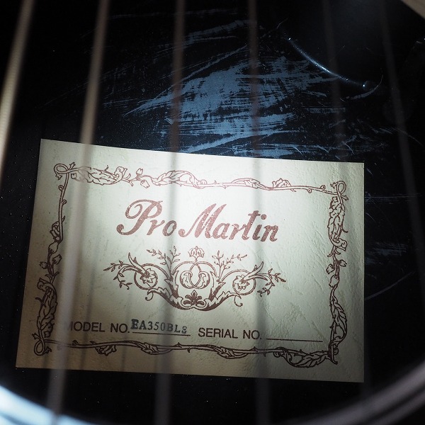 実際に弊社で買取させて頂いた★【難有り】Pro Martin/プロマーティン EA350BLS エレアコ/アコースティックギター/アコギ ソフトケース付 の画像 4枚目