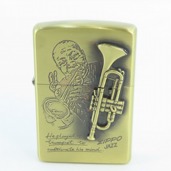 実際に弊社で買取させて頂いたZIPPO/ジッポー JAZZ/ジャズ トランペット メタル貼り 2000年製