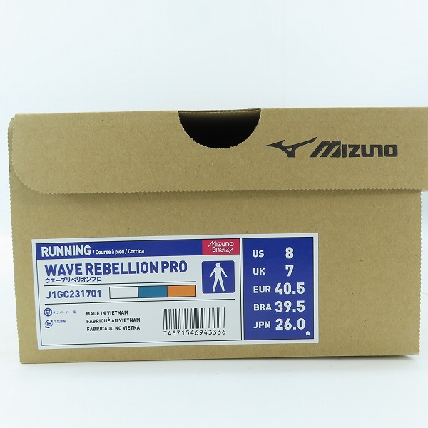 実際に弊社で買取させて頂いた【未使用】MIZUNO/ミズノ WAVE REBELLION PRO2/ウエーブ リベリオン プロ2 J1GC231701/26の画像 7枚目