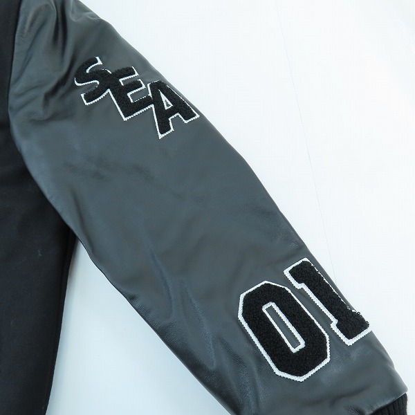 実際に弊社で買取させて頂いた【未使用】WIND AND SEA/ウィンダンシー×HYSTERIC GLAMOUR/ヒステリックグラマー 22AW スタジャン WDS-C-HYS-23-AP-Q1-01/Sの画像 2枚目