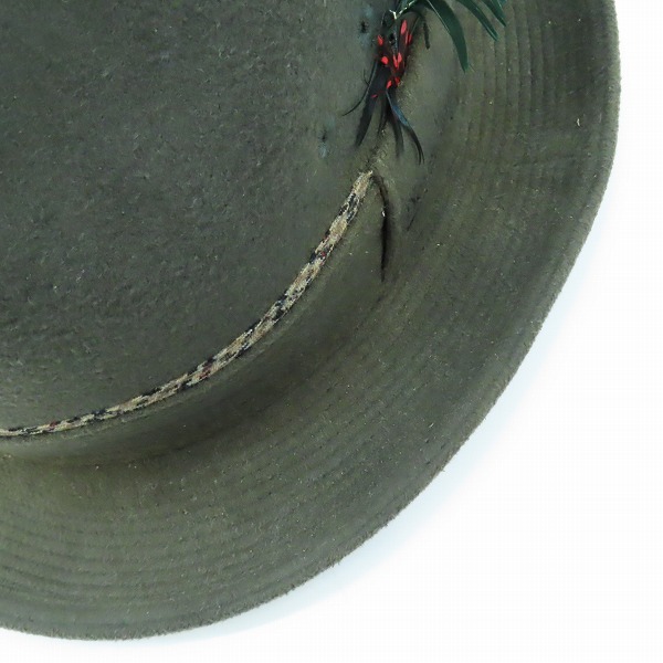 実際に弊社で買取させて頂いたBorsalino/ボルサリーノ 中折れ ハット 帽子 グリーン 56cmの画像 9枚目
