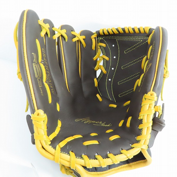 実際に弊社で買取させて頂いた【未使用】Rawlings/ローリングス HYPER TECH COLOR SYNC 軟式 投手用 野球グローブ GR4FHTCA15Wの画像 2枚目