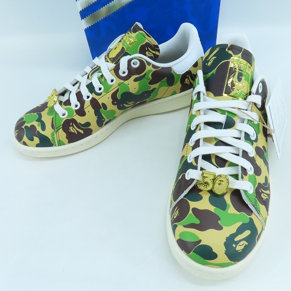 実際に弊社で買取させて頂いた【未使用】adidas×A BATHING APE/アディダス×アベイシングエイプ STAN SMITH BAPE スタンスミス ベイプ スニーカー/IG8949/25