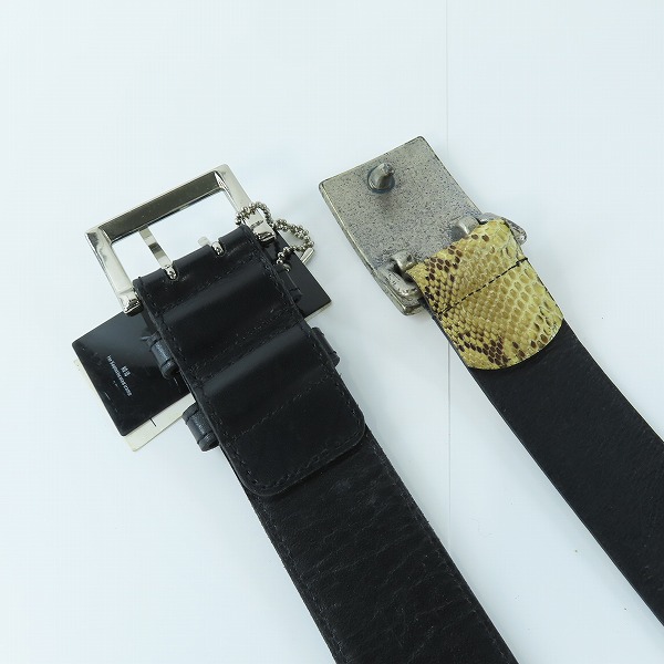 実際に弊社で買取させて頂いたNO ID./ノーアイディー レザーベルト ブラック/パイソン 2点セットの画像 2枚目