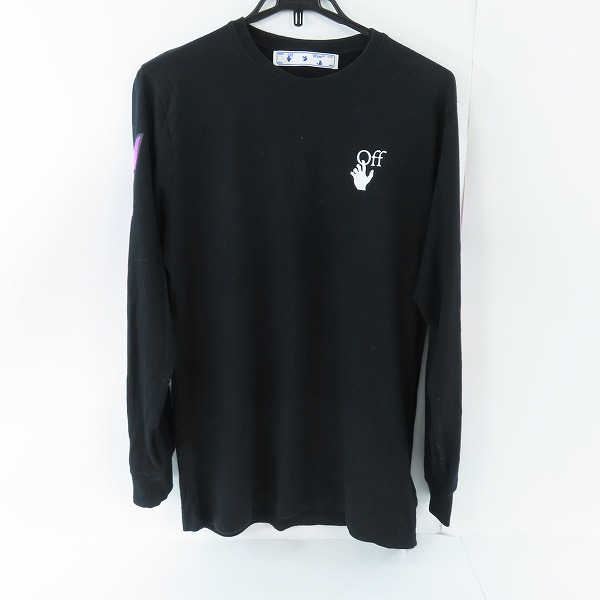 実際に弊社で買取させて頂いたOFF-WHITE/オフホワイト 21SS MARKER L/S TEE バックアローマーカープリント 長袖Tシャツ OMAB001R21JER003/L