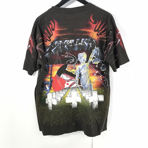 実際に弊社で買取させて頂いたBROCKUM/ブロックム社 90s USA製 METALLICA/メタリカ バンド ビンテージ プリント 半袖Tシャツ/XLの画像 1枚目