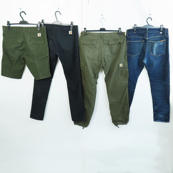実際に弊社で買取させて頂いたCarhartt/カーハート VICIOUS PANT/ AVIATION PANT/SID SHORT等 ハーフパンツ/チノパン/カーゴパンツ/デニム 4点セットの画像 1枚目