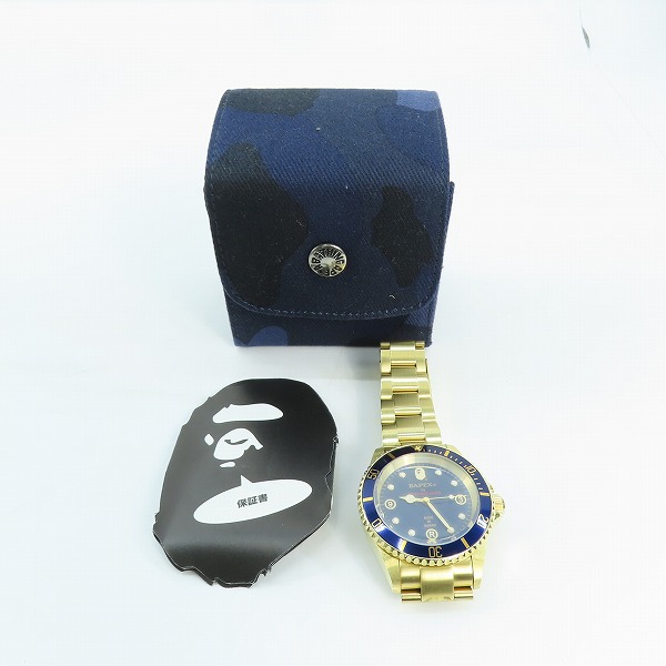実際に弊社で買取させて頂いたA BATHING APE/アベイシングエイプ BAPE TYPE 1 BAPEX サルマリーナ 自動巻の画像 7枚目