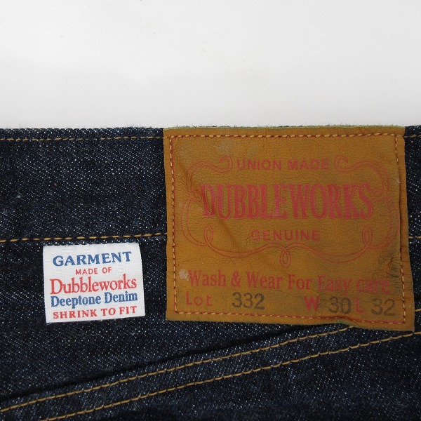 実際に弊社で買取させて頂いたDUBBLE WORKS/ダブルワークス デニムパンツ Lot332 W30L32の画像 2枚目
