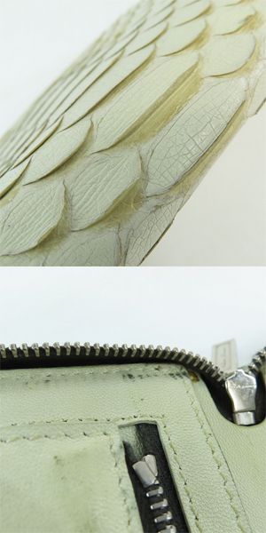 実際に弊社で買取させて頂いたRick Owens/リックオウエンス Python Leather/パイソンレザー ラウンドジップ長財布の画像 9枚目