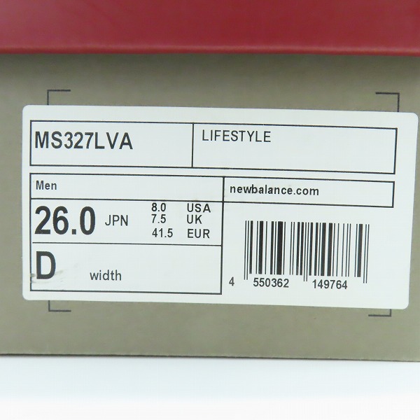 実際に弊社で買取させて頂いた【未使用】 LEVI'S×NEW BALANCE/リーバイス×ニューバランス ローカットスニーカー MS327LVA/26の画像 9枚目