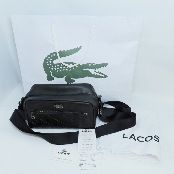 実際に弊社で買取させて頂いたLACOSTE/ラコステ  レザーモノグラムプリントショルダーポーチ/バッグ NH4398MRの画像 9枚目