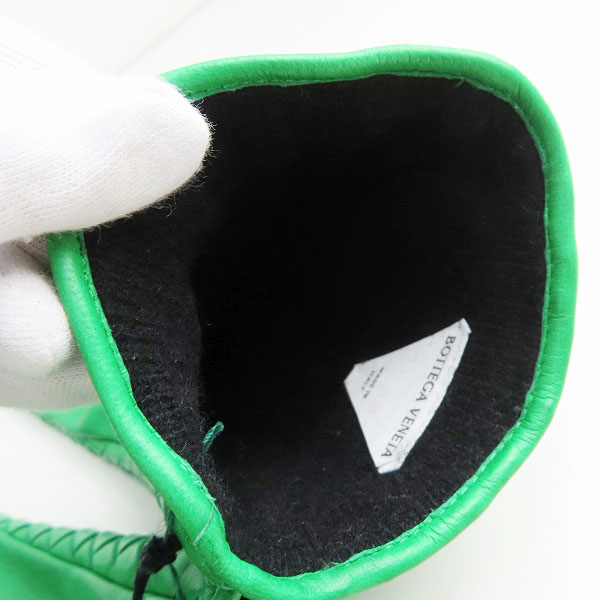 実際に弊社で買取させて頂いた【未使用】BOTTEGA VENETA/ボッテガヴェネタ イントレチャートレザーグローブ グリーン 687260 VZQ01/9＋の画像 3枚目