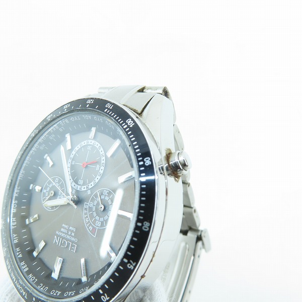 実際に弊社で買取させて頂いたELGIN/エルジン ソーラー クロノグラフ アナログ腕時計 FK-1412S-BPの画像 5枚目