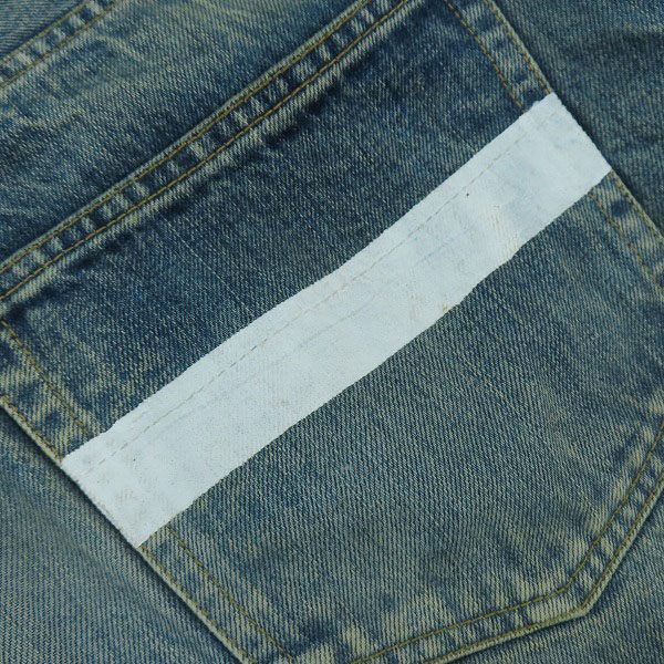 実際に弊社で買取させて頂いたISAMU KATAYAMA BACKLASH/バックラッシュ 13ozセルビッチデニム ワイドストレート 1519-05 Sの画像 4枚目