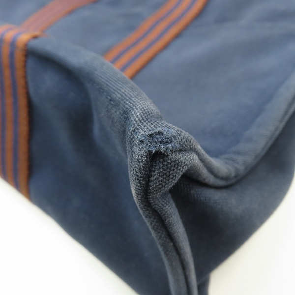 実際に弊社で買取させて頂いたHERMES/エルメス エールライン キャンバス トートバッグ/ハンドバッグ ネイビーの画像 8枚目