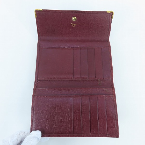実際に弊社で買取させて頂いたCartier/カルティエ マストライン レザー 二つ折り 財布/ウォレットの画像 4枚目