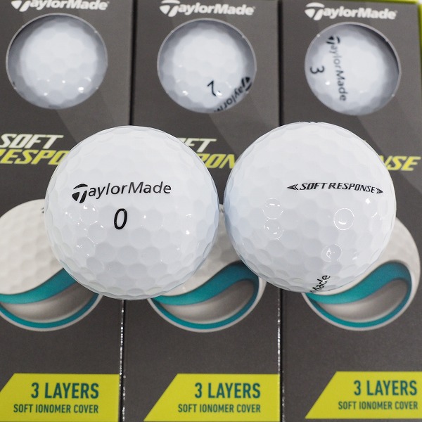 実際に弊社で買取させて頂いた【未使用】TaylorMade/テーラーメイド SOFT RESPONSE/ソフトレスポンス 2022モデル ゴルフボール ホワイト 1ダースの画像 1枚目