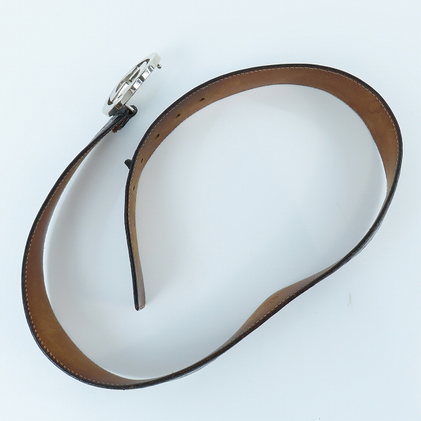 実際に弊社で買取させて頂いたGucci/グッチ レザーベルト ロゴバックル/85・34の画像 8枚目