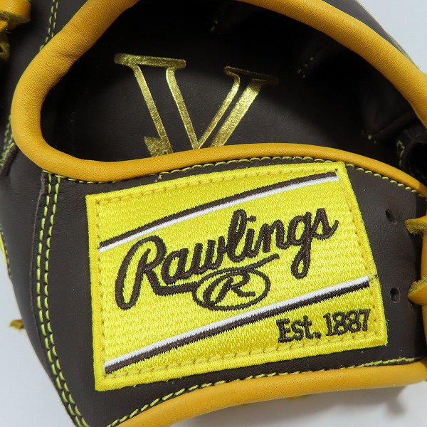 実際に弊社で買取させて頂いた【未使用】Rawlings/ローリングス HYPER TECH COLOR SYNC 軟式 投手用 野球グローブ GR4FHTCA15Wの画像 6枚目