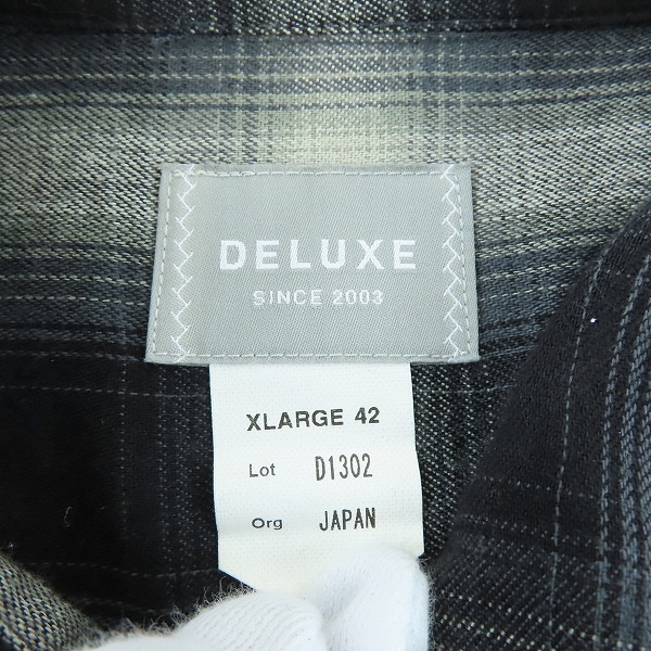 実際に弊社で買取させて頂いたDELUXE/デラックス オンブレチェックシャツ/XLの画像 2枚目