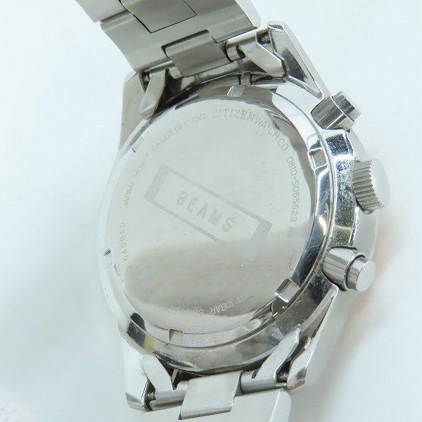 実際に弊社で買取させて頂いたBEAMS×CITIZEN/ビームス×シチズン アナログ腕時計 クロノグラフ GN-4-S【動作未確認】の画像 4枚目