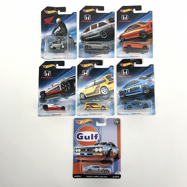 実際に弊社で買取させて頂いた【おまとめ/未開封】Hot Wheels/ホットウィール HONDA MONKEY Z50/ODYSSEY/CIVIC SI/CIVIC EF/Gulf NISSAN LAUREL 2000 SGX 