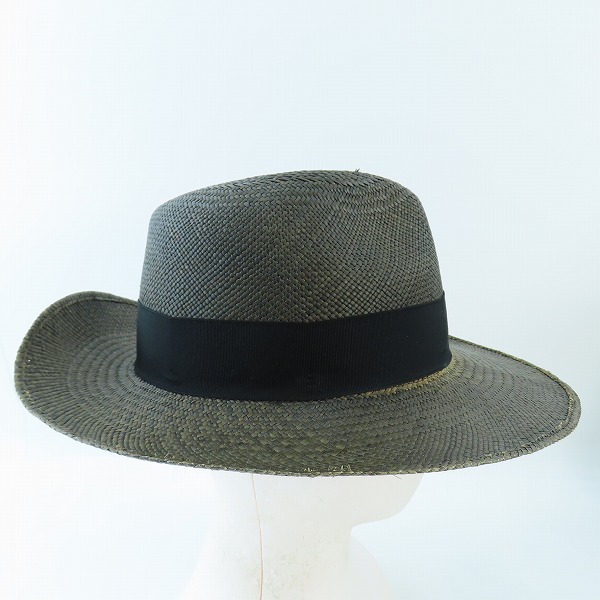 実際に弊社で買取させて頂いたBorsalino/ボルサリーノ 中折れ パナマハット ストローハット リボン/59の画像 4枚目