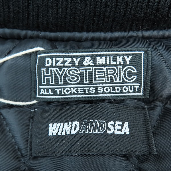 実際に弊社で買取させて頂いた【未使用】WIND AND SEA/ウィンダンシー×HYSTERIC GLAMOUR/ヒステリックグラマー 22AW スタジャン WDS-C-HYS-23-AP-Q1-01/Sの画像 4枚目