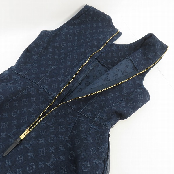 実際に弊社で買取させて頂いた【JPタグ】LOUIS VUITTON/ルイヴィトン モノグラムデニム バッグジップ ノースリーブ/ワンピース RW142W F6DR01DKL/40の画像 6枚目